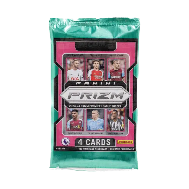 2023/24 Panini Prizm Premier League Epl Soccer 4 Kort Turkos Booster Pack