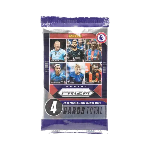 2024/25 Panini Prizm Premier League Epl Soccer 4 Kort Lila Silver Retail Pack
