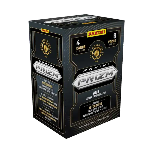 2025 Panini Prizm FIFA Club World Cup Soccer Svart Blaster Box