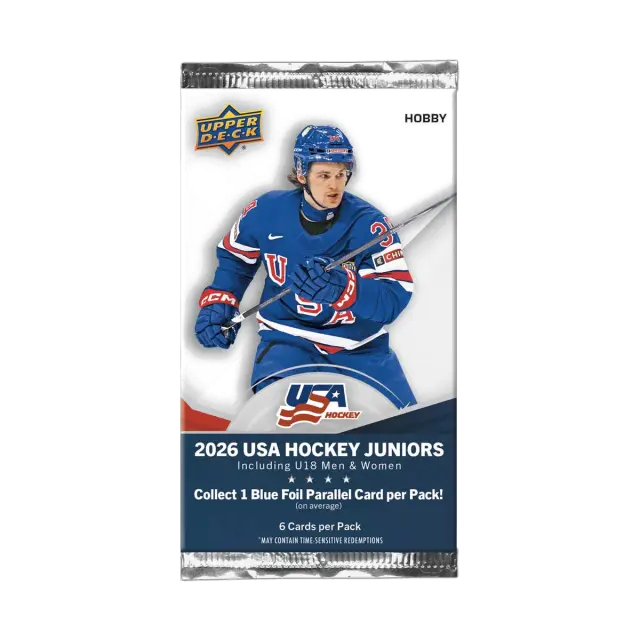 2026 Upper Deck Team Usa Juniors Inaugural Edition 6 Kort Hobby Pack