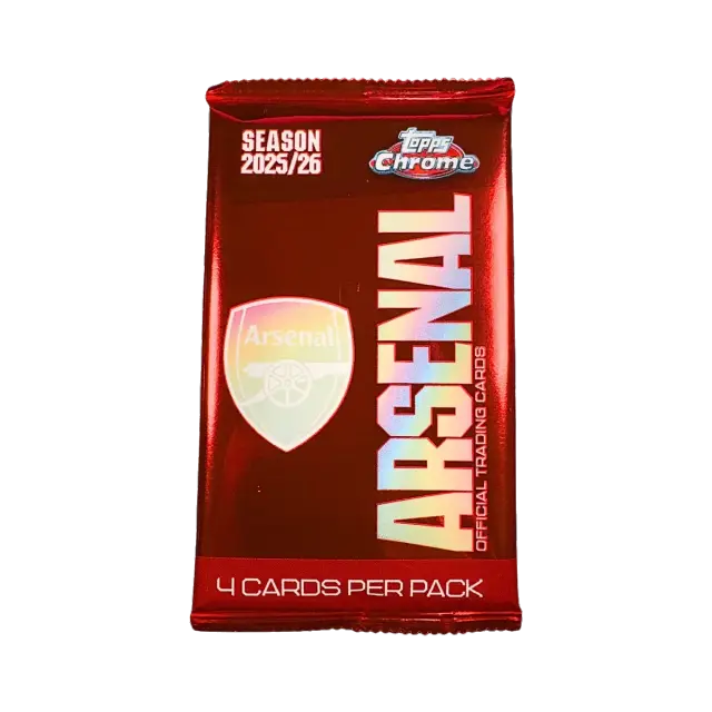 Topps 2025 2026 Chrome Arsenal 4 Kort Eng Booster Pack