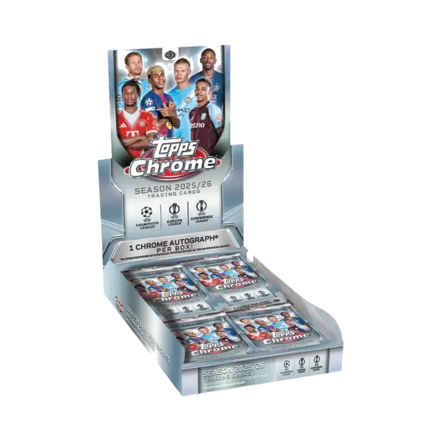 Topps 2025 2026 Chrome UEFA Club Competitions Eng Booster Box