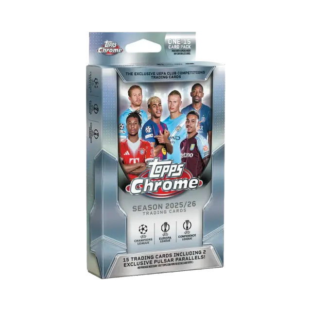 Topps 2025 2026 Chrome UEFA Club Competitions Hanger Eng Booster Pack