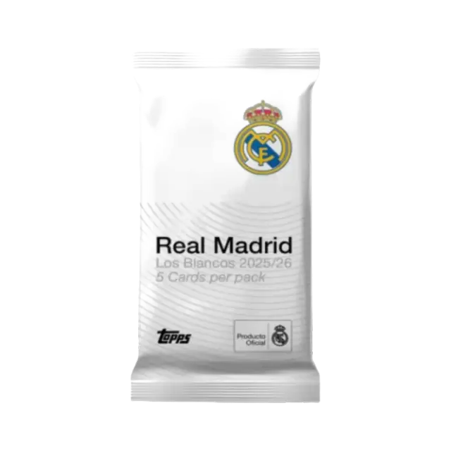 Topps 2025 2026 Los Blancos Real Madrid Value 5 Kort Eng Booster Pack