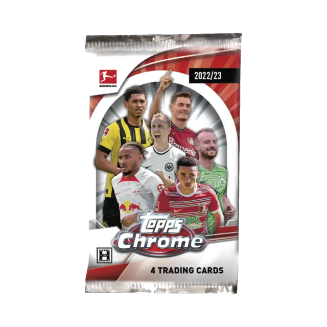 Topps 2025 Chrome Bundesliga Value 4 Kort Eng Booster Pack