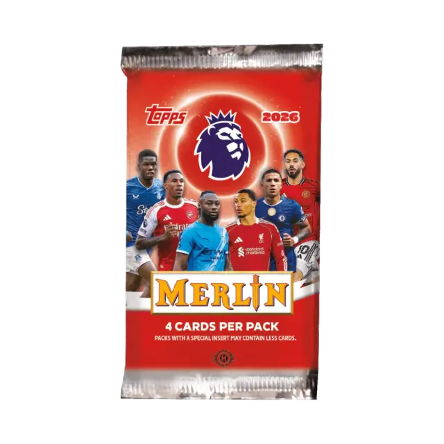Topps 2026 Merlin Premier League 4 Kort Eng Booster Pack